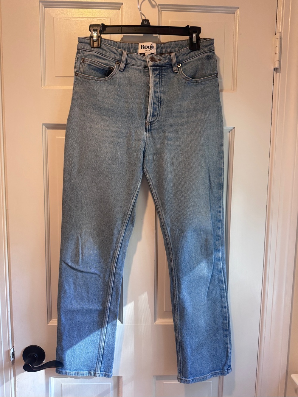 Rouje Paris Light Wash Straight Leg Jeans Size 30 French Girl Denim